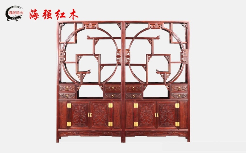大红酸枝博古架